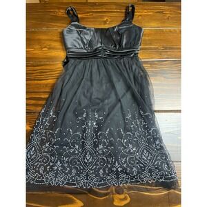 Taboo Dress, Women's Size Medium, Black, Beaded, Sequin, Short, Sleeveless